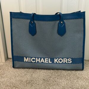 Michael Kors Blue and White Men's Bag